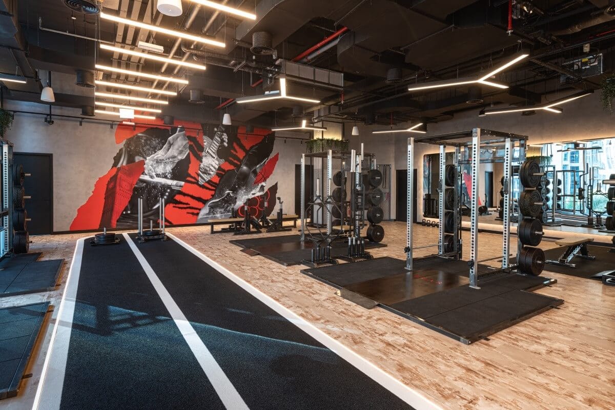 Roar Fitness Dubai gym interior strength training equipment area