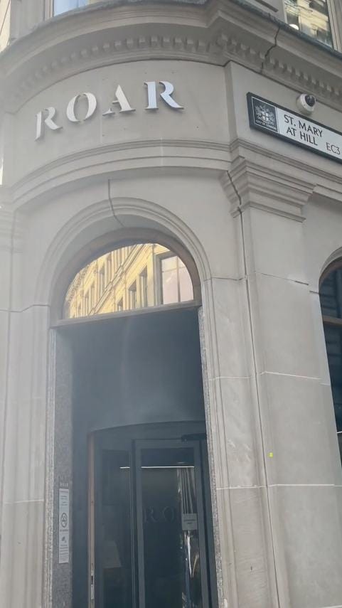 Roar Fitness City of London exterior sign on St Mary at Hill EC3